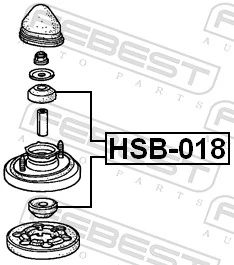 HSB018 Febest Втулка штоку переднього амортизатора