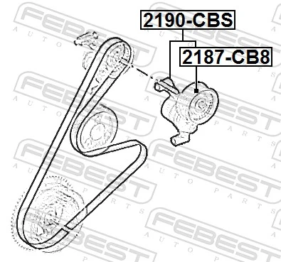 2187CB8 Febest Ролик натяжителя ременя агрегатів