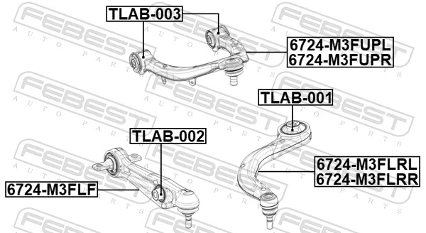 Важіль передньої підвіски нижній, лівий TC4708 Delphi