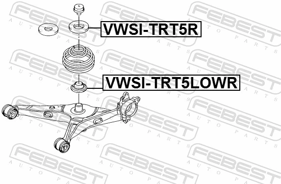 VWSITRT5LOWR Febest Проставка (гумове кільце) пружини задньої, нижня