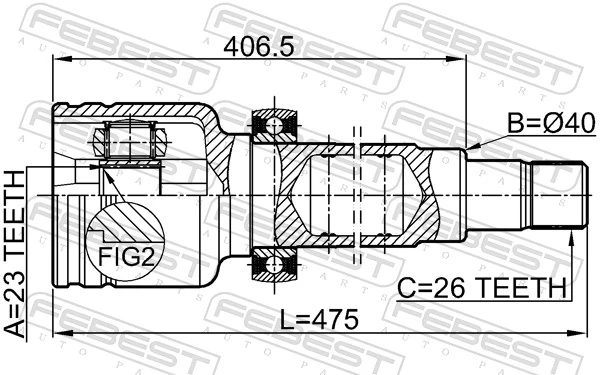 2111CB420RH Febest ШРКШ внутрішній, передній, правий