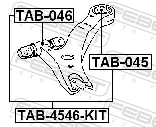 TAB045 Febest Сайлентблок переднього нижнього важеля