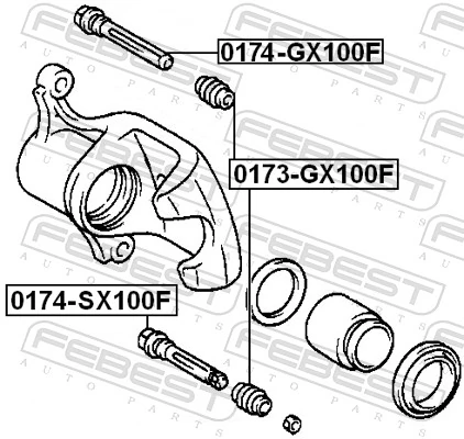 0174SX100F Febest Напрямна супорта заднього, нижня