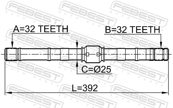 0212SR20LH Febest Привід лівий