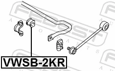 VWSB2KR Febest Гумка заднього стабілізатора