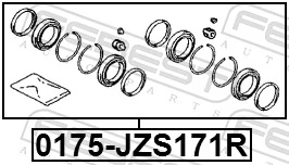 0175JZS171R Febest Ремкомплект заднього гальмівного супорта