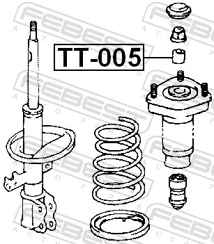 TT005 Febest Втулка амортизатора заднього