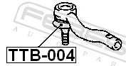 TTB004 Febest Пильник рульового наконечника