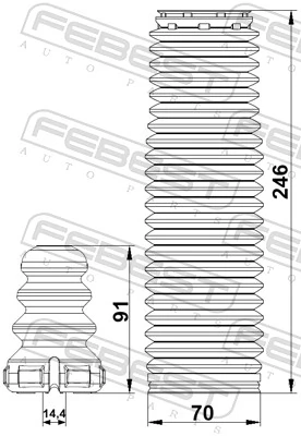KSHBSORC5FKIT Febest Пильник стійки задньої