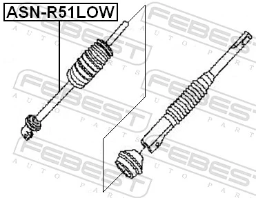 ASNR51LOW Febest Вал рульової колонки, нижній