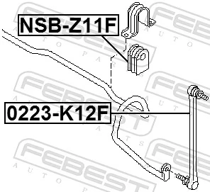 NSBZ11F Febest Втулка стабілізатора переднього