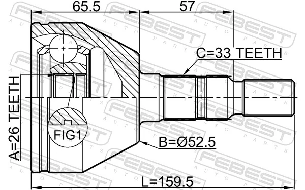 ШРУС зовнішній передній 0023997 GKN-Spidan