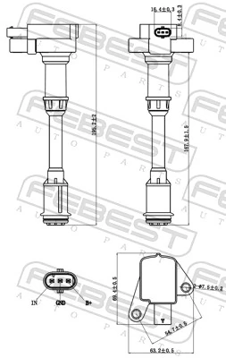 21640003 Febest Котушка запалювання