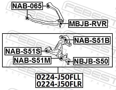 NABS51S Febest Сайлентблок переднього нижнього важеля