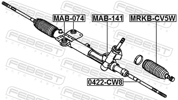 MAB141 Febest Сайлентблок кріплення рульової рейки