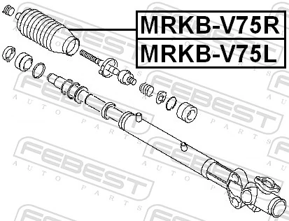 MRKBV75R Febest Пильник рульового механізму/рейки, правий