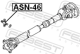 ASN46 Febest Хрестовина карданного валу, переднього