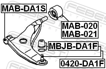 MBJBDA1F Febest Пильник опори кульової нижній