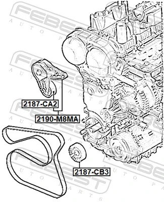 Натягувач приводного ременя Ford Kuga II позашляховик (CBS) (2012 - 2019) ціна, від 39.28 USD