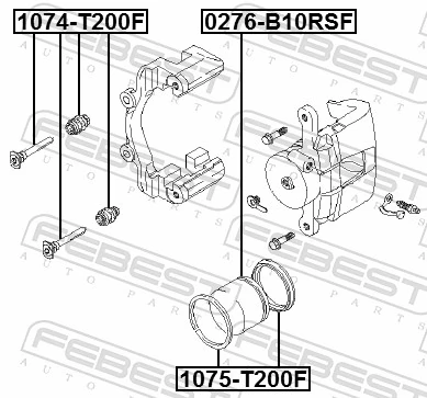 1075T200F Febest Ремкомплект гальмівної системи