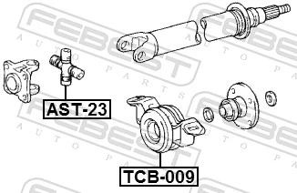 TCB009 Febest Підвісний підшипник карданного валу