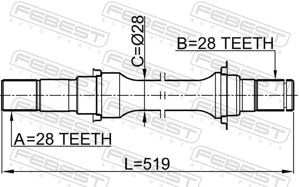 2212CAR Febest Промвал