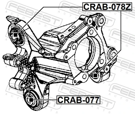 CRAB077 Febest Сайлентблок задньої підвіски