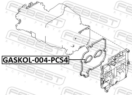 GASKOL004PCS4 Febest Прокладка клапанної кришки двигуна, кільце