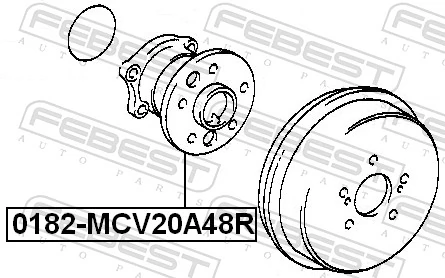 0182MCV20A48R Febest Маточина задня