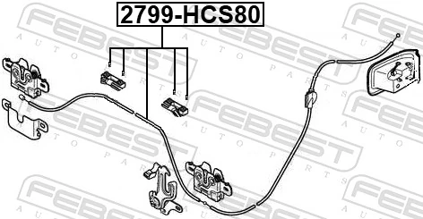 2799HCS80 Febest Трос відкриття капота, передній