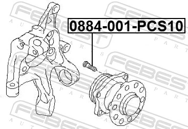 0884001PCS10 Febest Шпилька колісна зад/перед