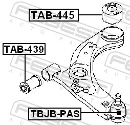 TAB445 Febest Сайлентблок переднього нижнього важеля