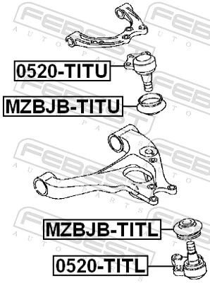 W62834540 Mazda Кульова опора, верхня