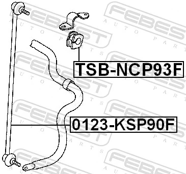 TSBNCP93F Febest Втулка стабілізатора переднього