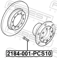 2184001PCS10 Febest Болт кріплення колеса