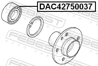 DAC42750037 Febest Підшипник ступиці задньої