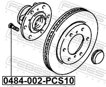 0484002PCS10 Febest Шпилька маточини колеса задня