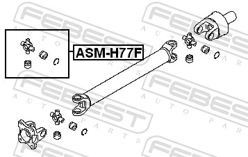 ASMH77F Febest Хрестовина карданного валу, переднього