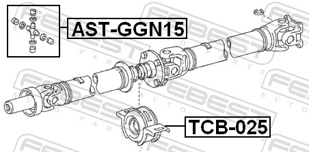 TCB025 Febest Підвісний підшипник карданного валу