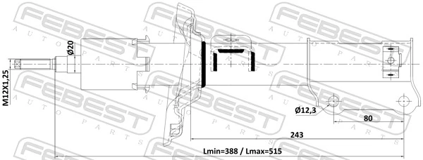 Амортизатор передній, правий Hyundai/Kia 54660H5100 ціна, від 69.74 USD