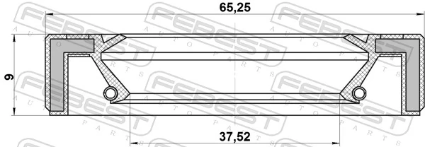 95GAY39650909R Febest Сальник роздавальної коробки, передній, вихідний