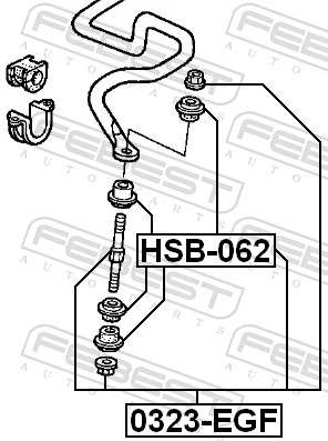 HSB062 Febest Втулка стійки переднього стабілізатора