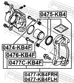 0474KB4F Febest Втулка напрямна гальмівного супорта