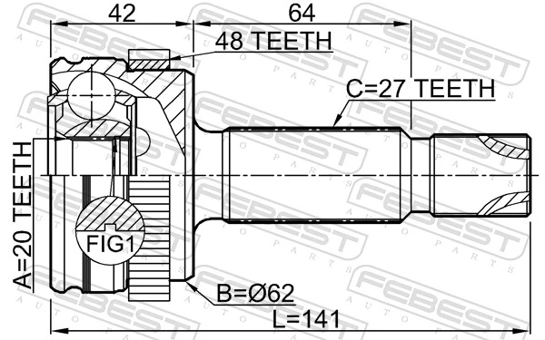 1210D7A48R Febest 