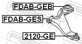 FDABGES Febest Сайлентблок переднього нижнього важеля