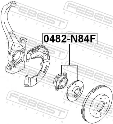 0482N84F Febest Маточина (передня)