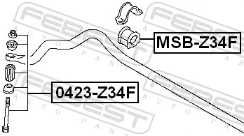 MSBZ34F Febest Втулка стабілізатора переднього