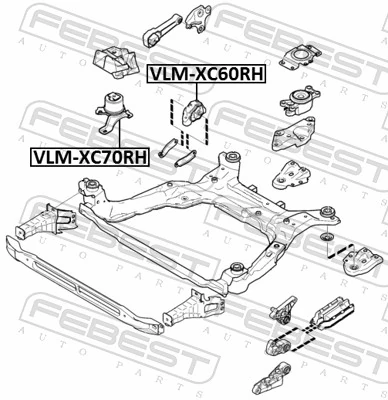 VLMXC60RH Febest Подушка (опора) двигуна, нижня