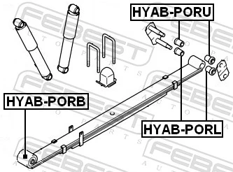 HYABPORB Febest Сайлентблок задньої ресори, передній
