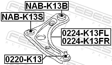 NABK13B Febest Сайлентблок переднього нижнього важеля